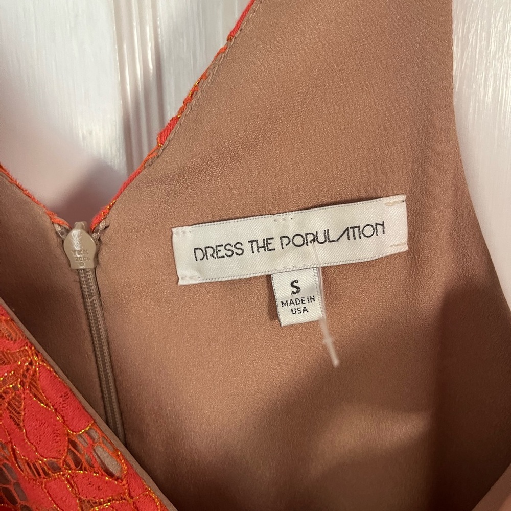 Dress The Population Melina Orange Lace Maxi Dress size S